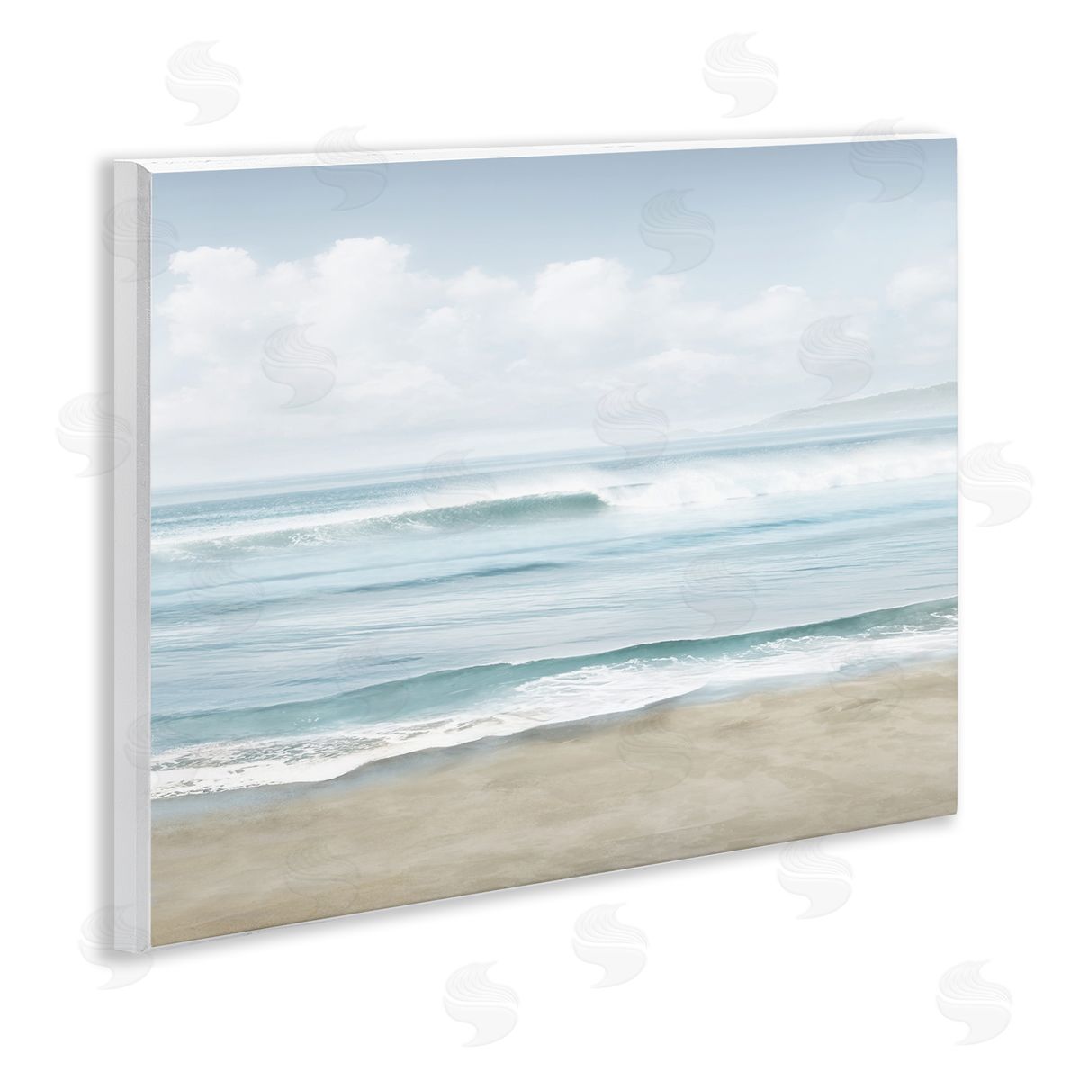 Mike Calascibetta Soothing Beach Waves Wooden Wall Plaque Art Print