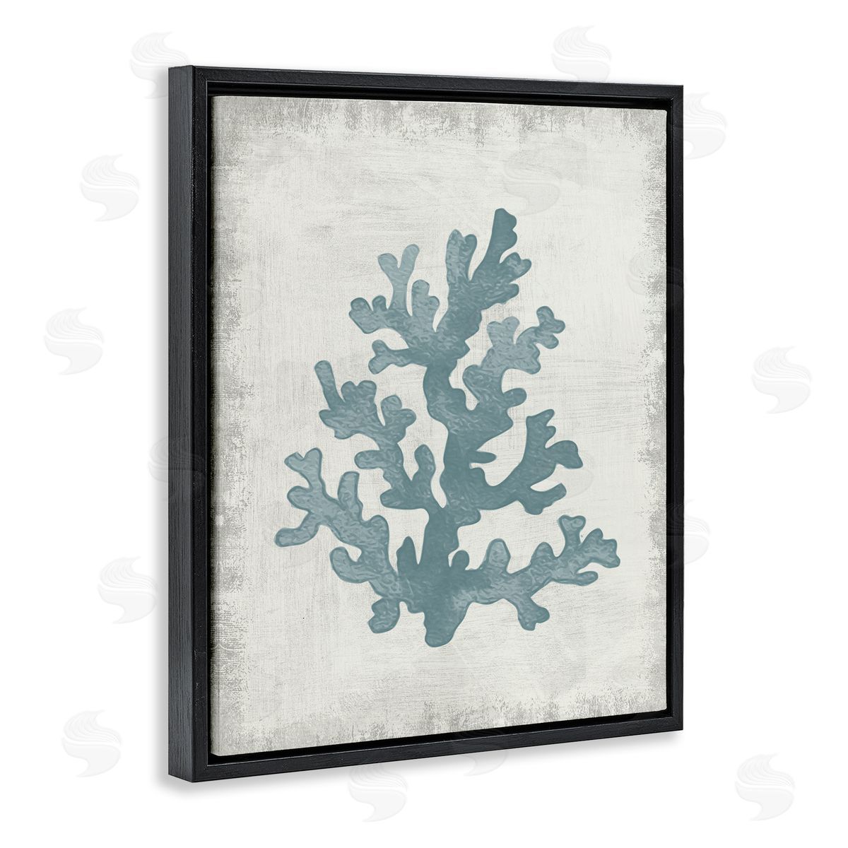 Conrad Knutsen Blue Coral Form Black Floating Frame Canvas Wall Art Print