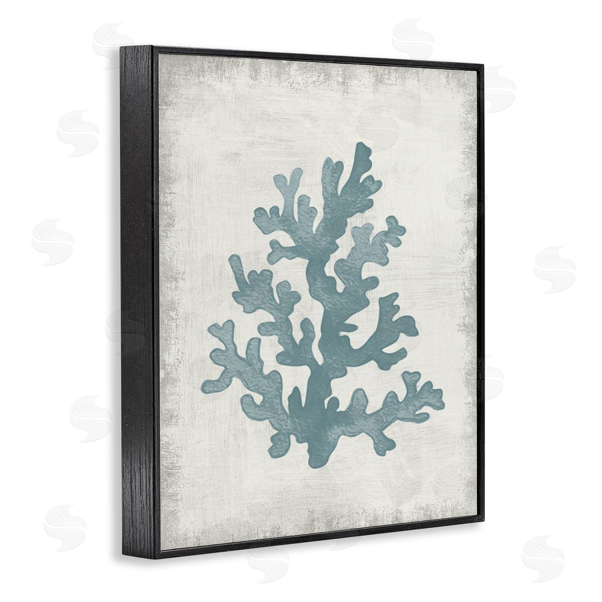 Conrad Knutsen Blue Coral Form Black Framed Giclee Wall Art Print