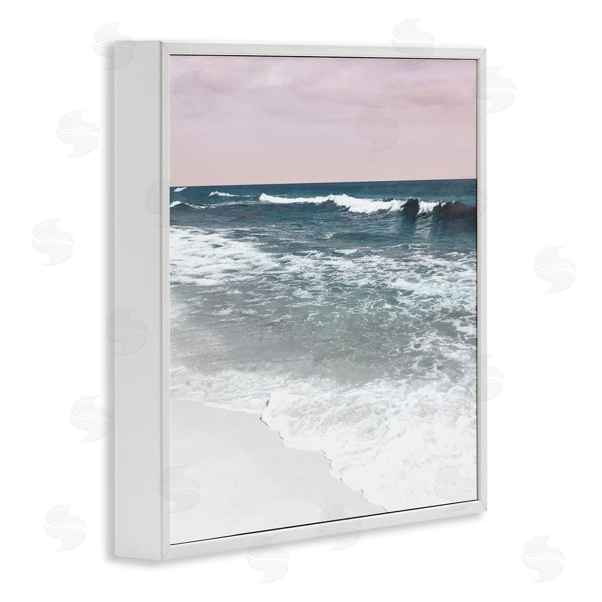 Nan Rolling Waves Seascape White Framed Giclee Wall Art Print