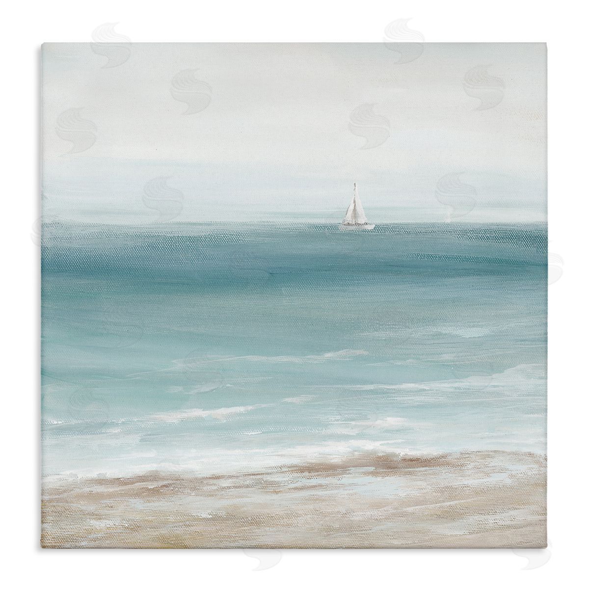 Nan Distant White Sailboat Canvas Wall Art Print
