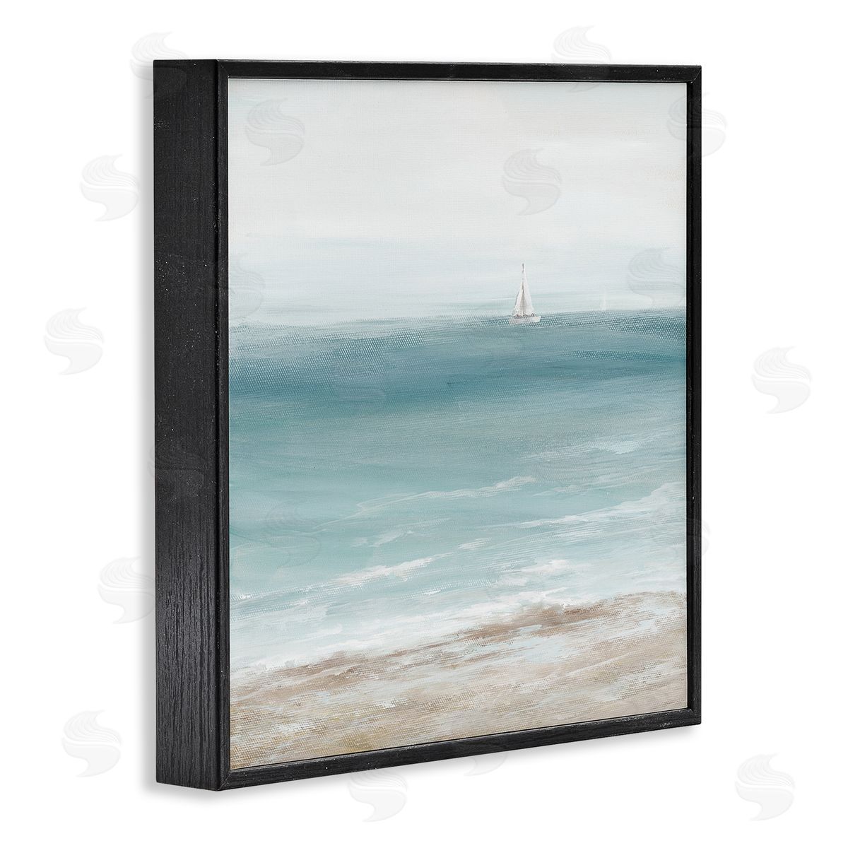 Nan Distant White Sailboat Black Framed Giclee Wall Art Print