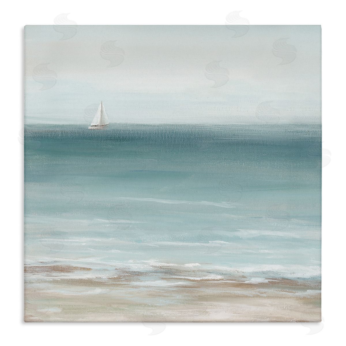 Nan Faraway Boat on Ocean Canvas Wall Art Print