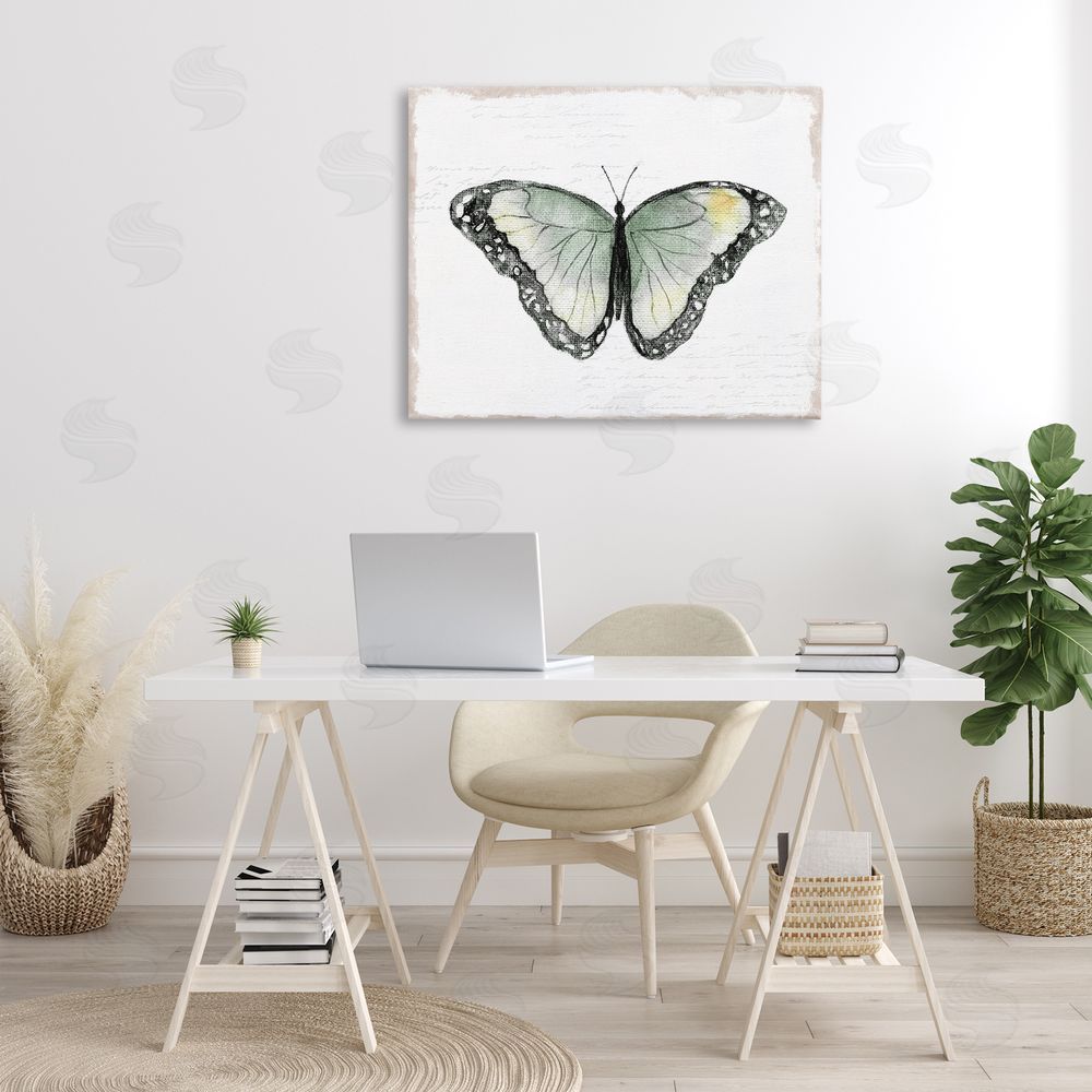 Janet Tava Simple Butterfly Visage Canvas Wall Art Print in Room