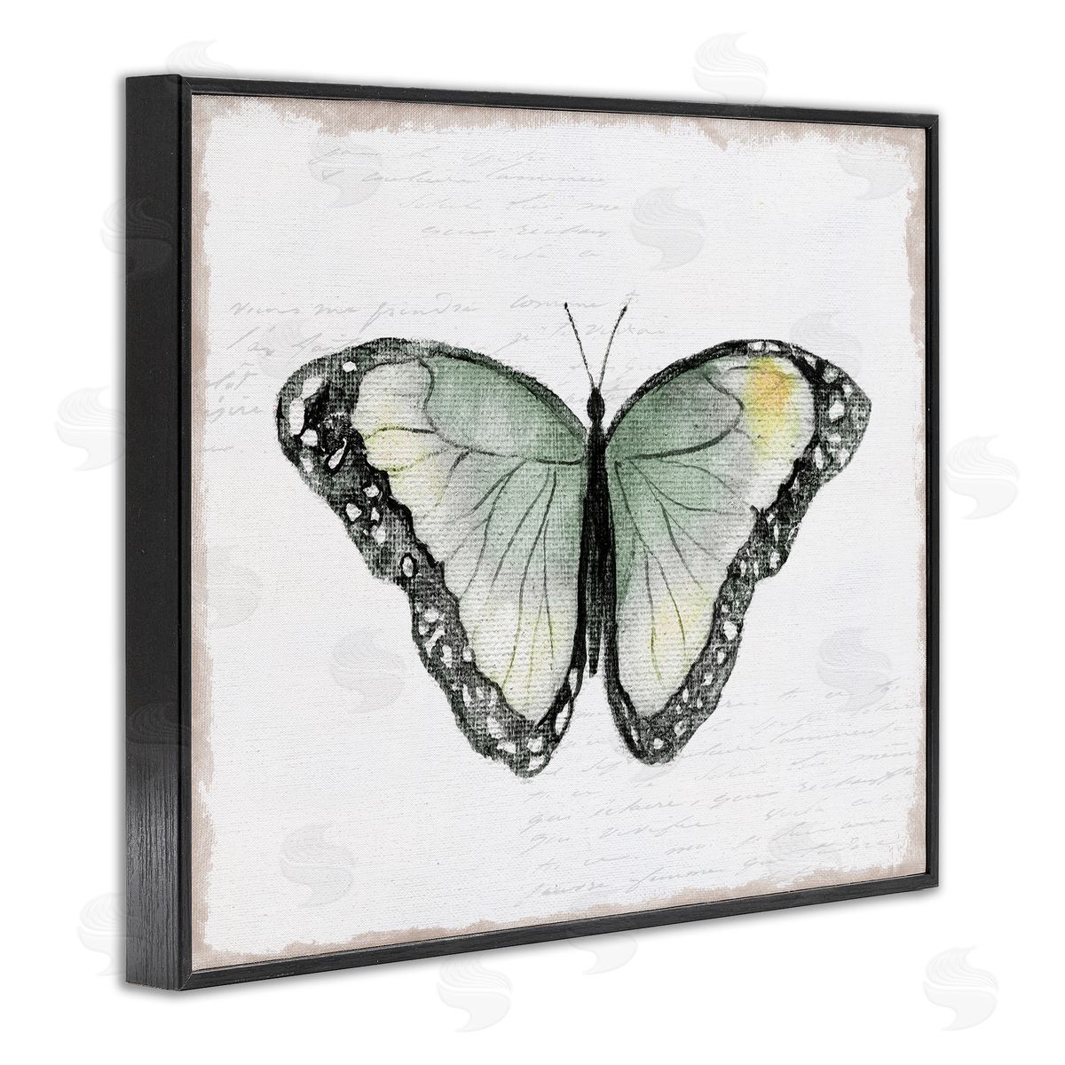 Janet Tava Simple Butterfly Visage Black Framed Giclee Wall Art Print