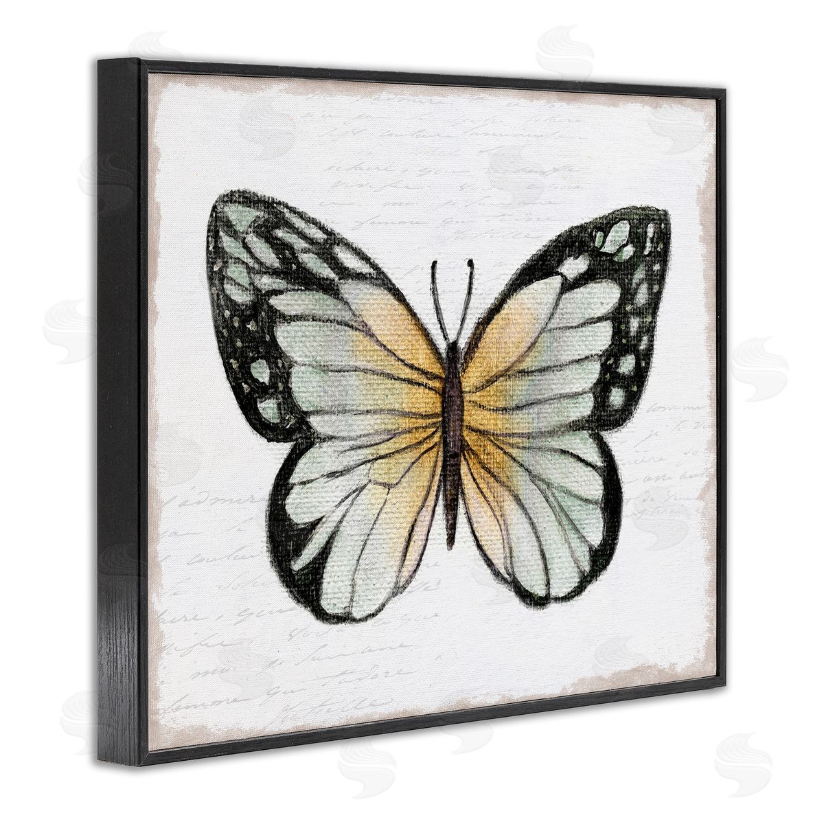 Janet Tava Monarch Butterfly Visage Black Framed Giclee Wall Art Print