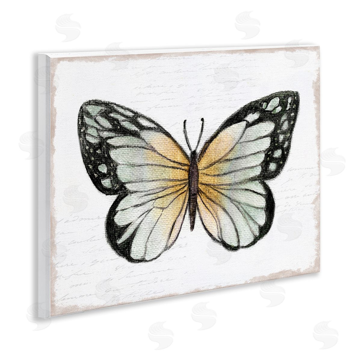 Janet Tava Monarch Butterfly Visage Wooden Wall Plaque Art Print