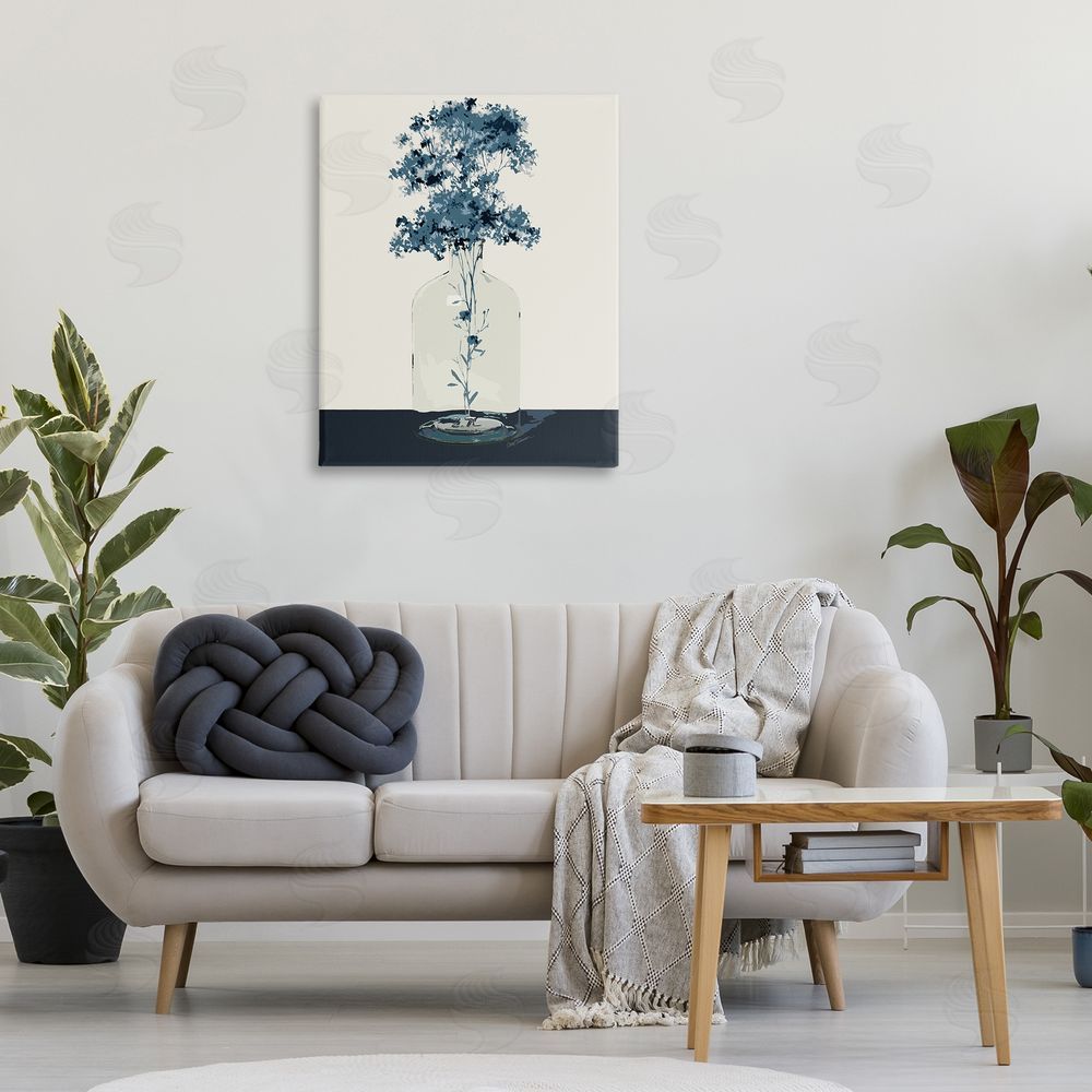 Carol Robinson Blue Nature Sprigs Canvas Wall Art Print in Room