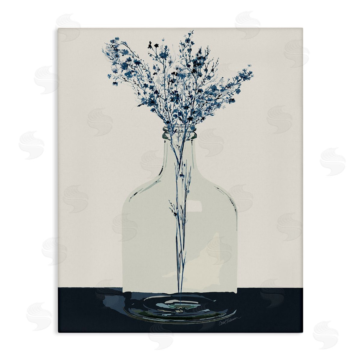 Carol Robinson Wildflowers in Glass Vase Canvas Wall Art Print