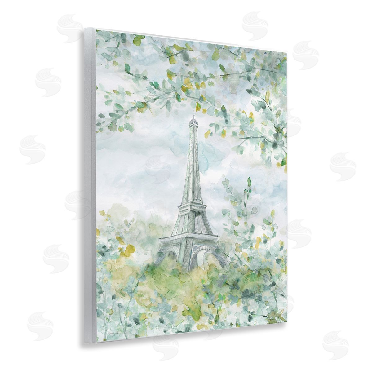 Carol Robinson Eiffel Tower Through Branches Wooden Wall Plaque Art Print