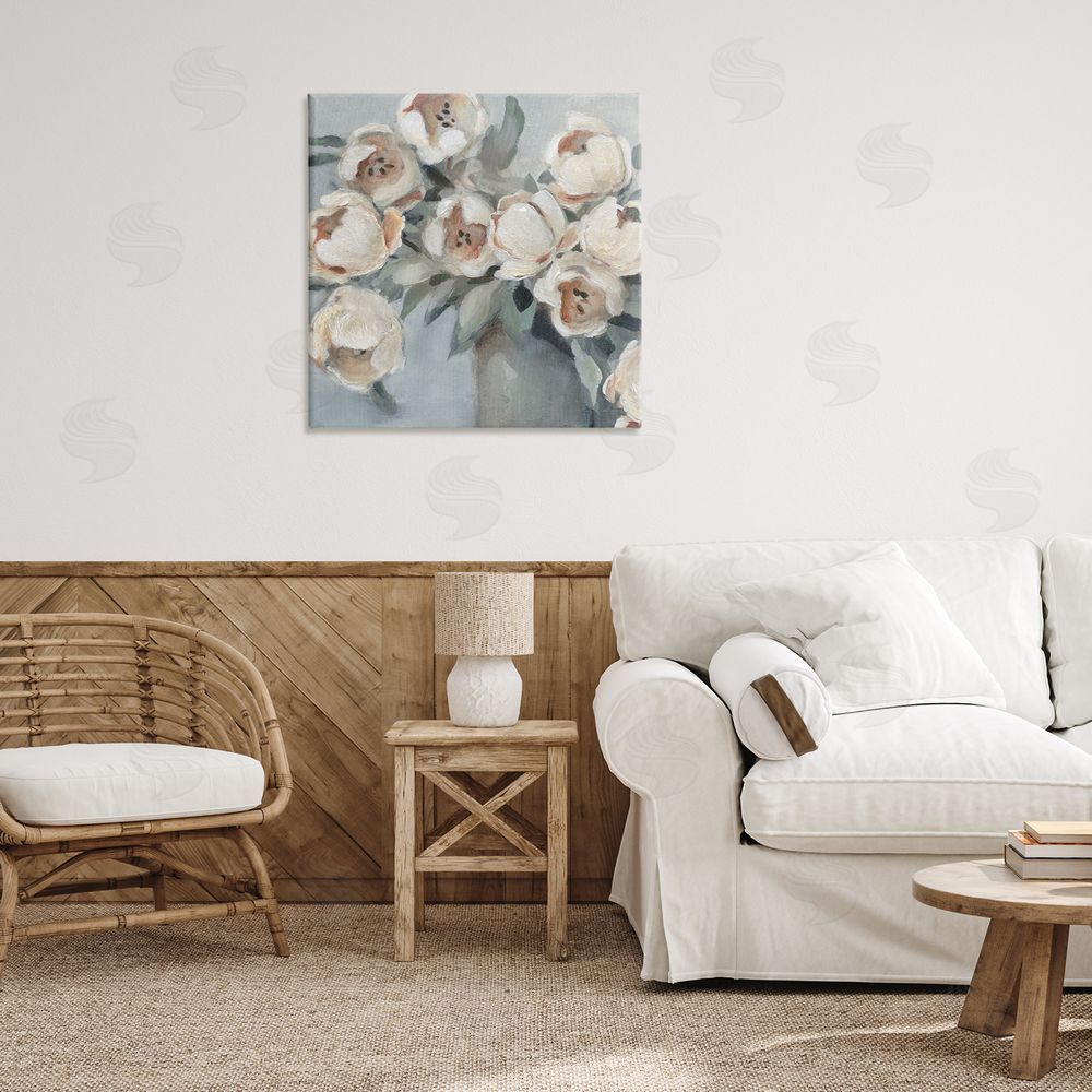 Carol Robinson Blooming Round Peonies Canvas Wall Art Print in Room