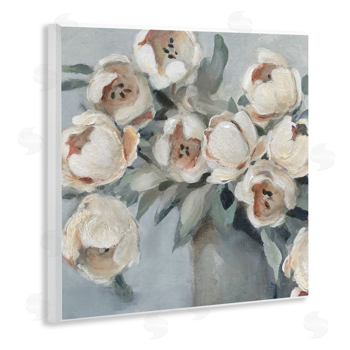 Carol Robinson Blooming Round Peonies Wooden Wall Plaque Art Print