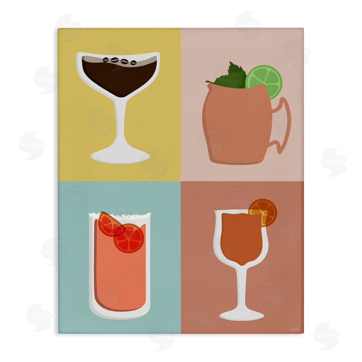 Natalie Carpentieri Mixed Cocktail Drinks Canvas Wall Art Print
