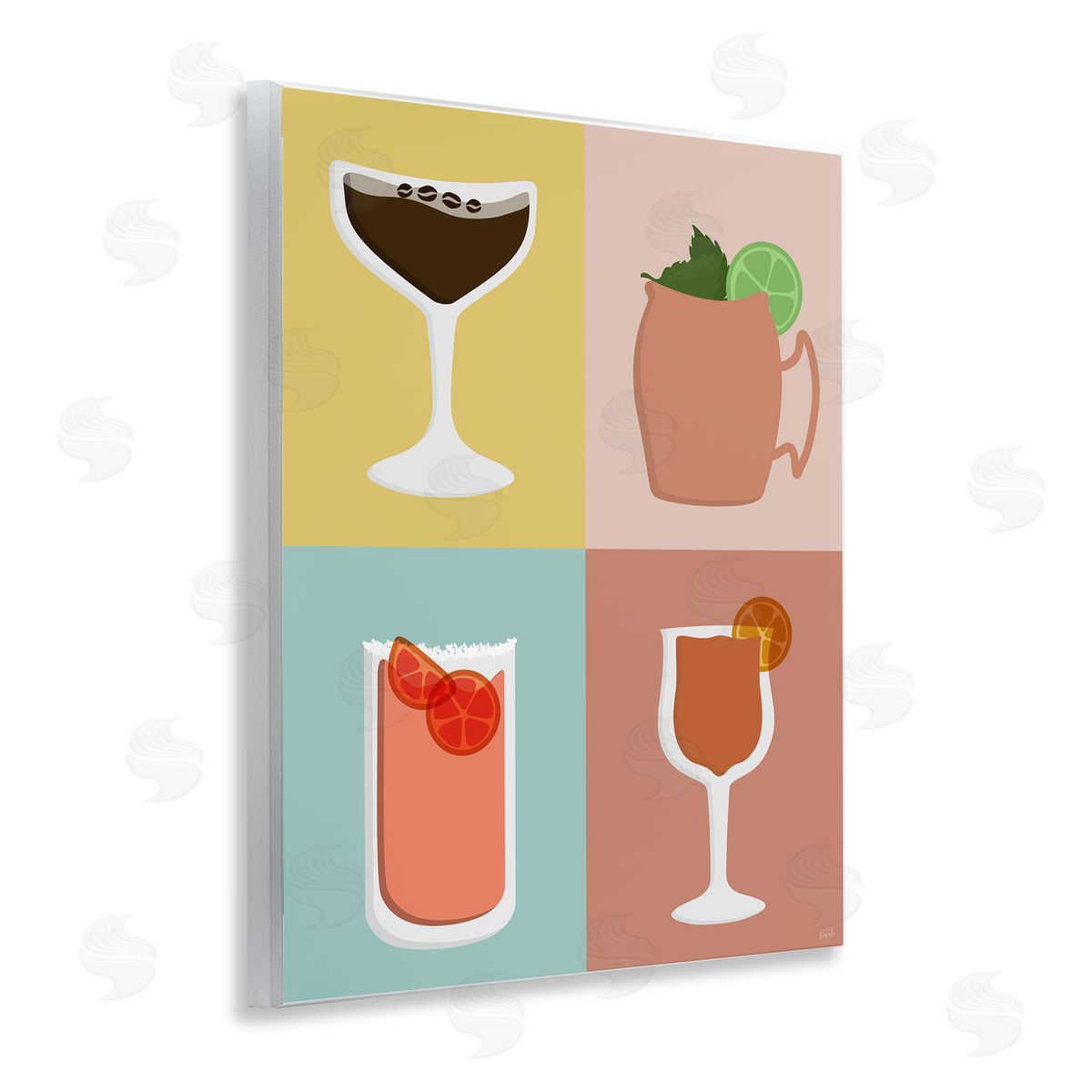 Natalie Carpentieri Mixed Cocktail Drinks Wooden Wall Plaque Art Print
