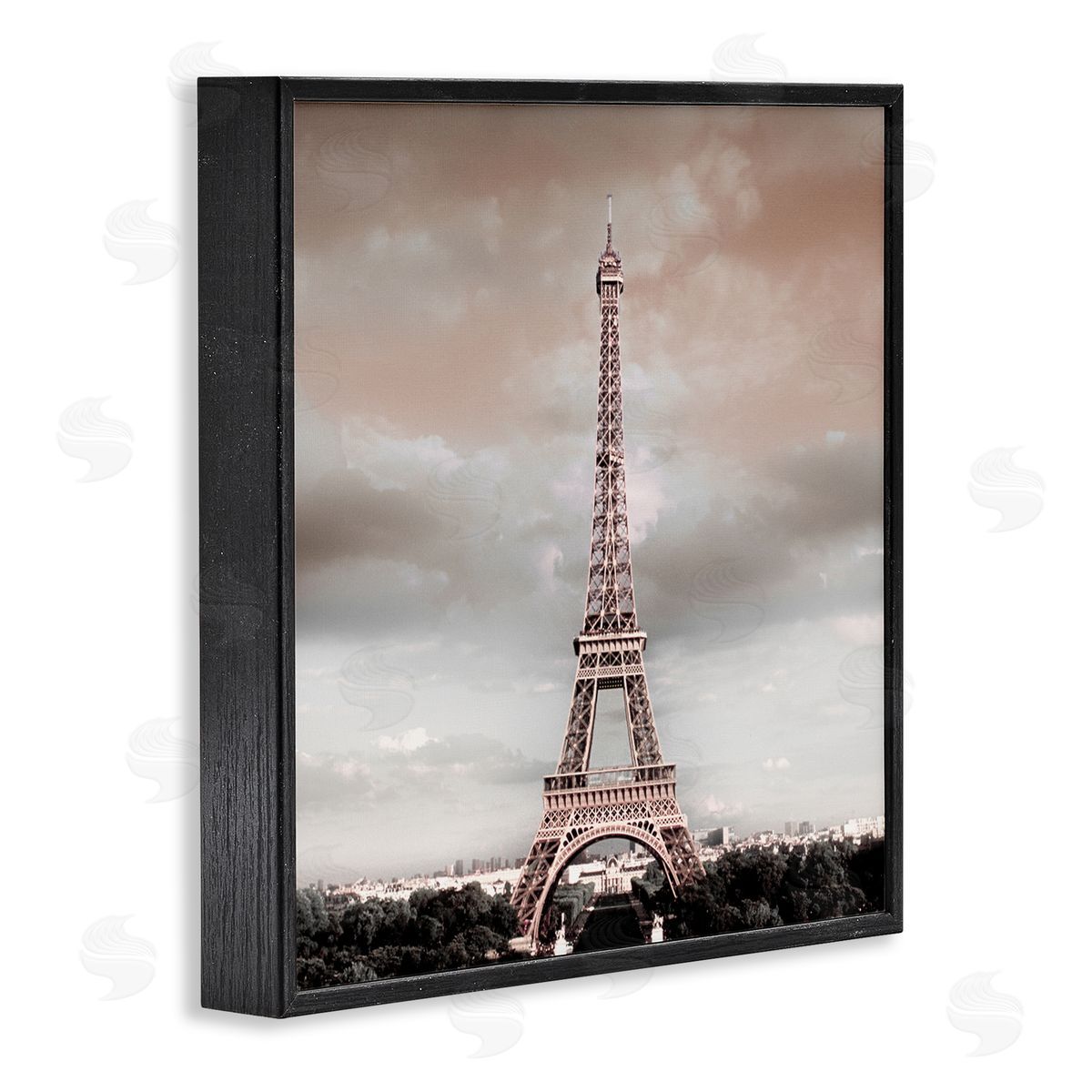 Danita Delimont Stormy View Eiffel Tower Black Framed Giclee Wall Art Print