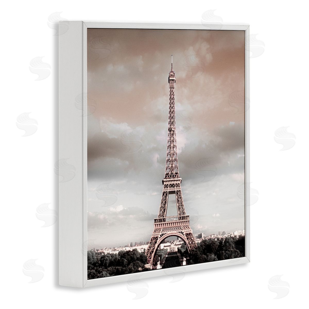 Danita Delimont Stormy View Eiffel Tower White Framed Giclee Wall Art Print