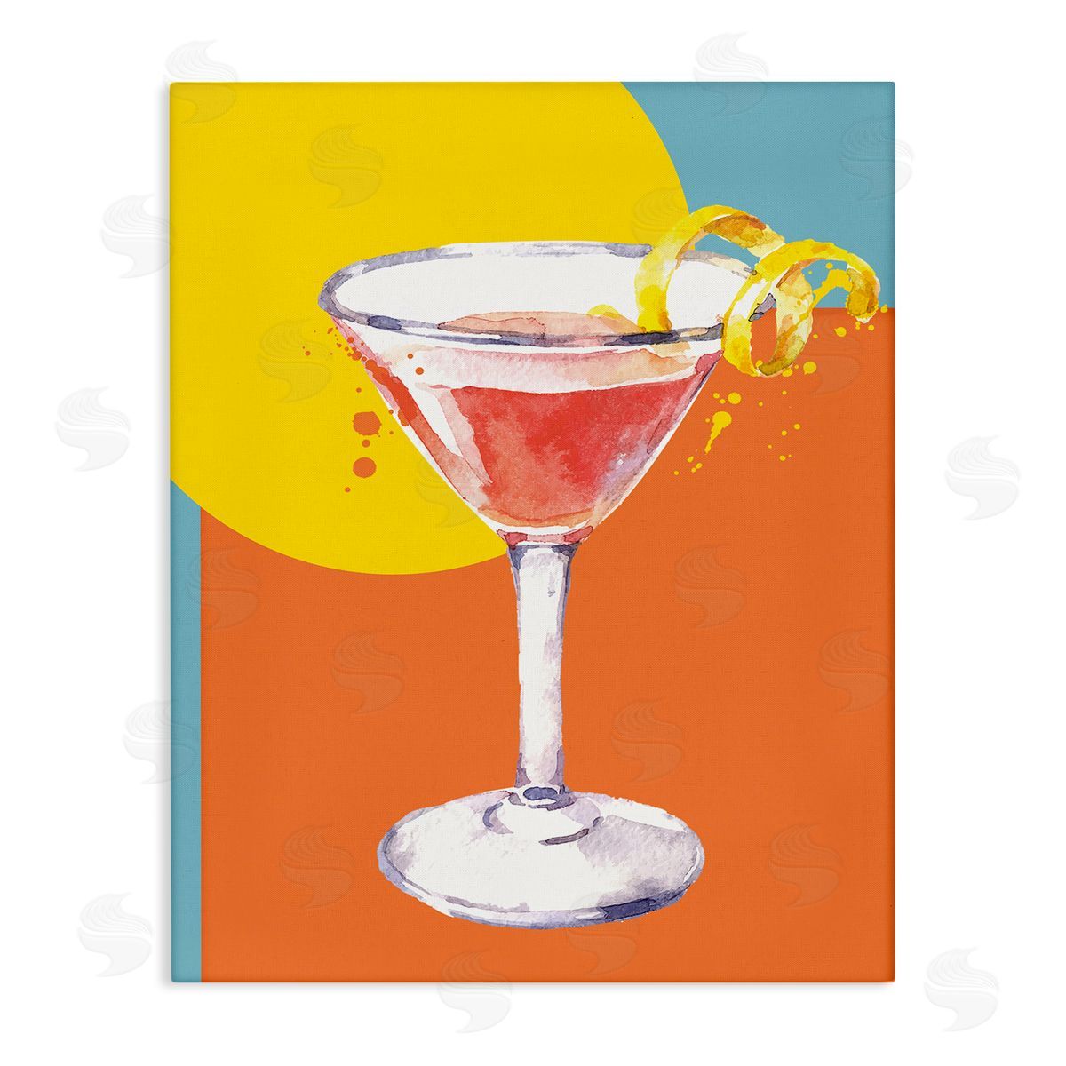 Susan Jill Modern Cocktail Lemon Peel Canvas Wall Art Print
