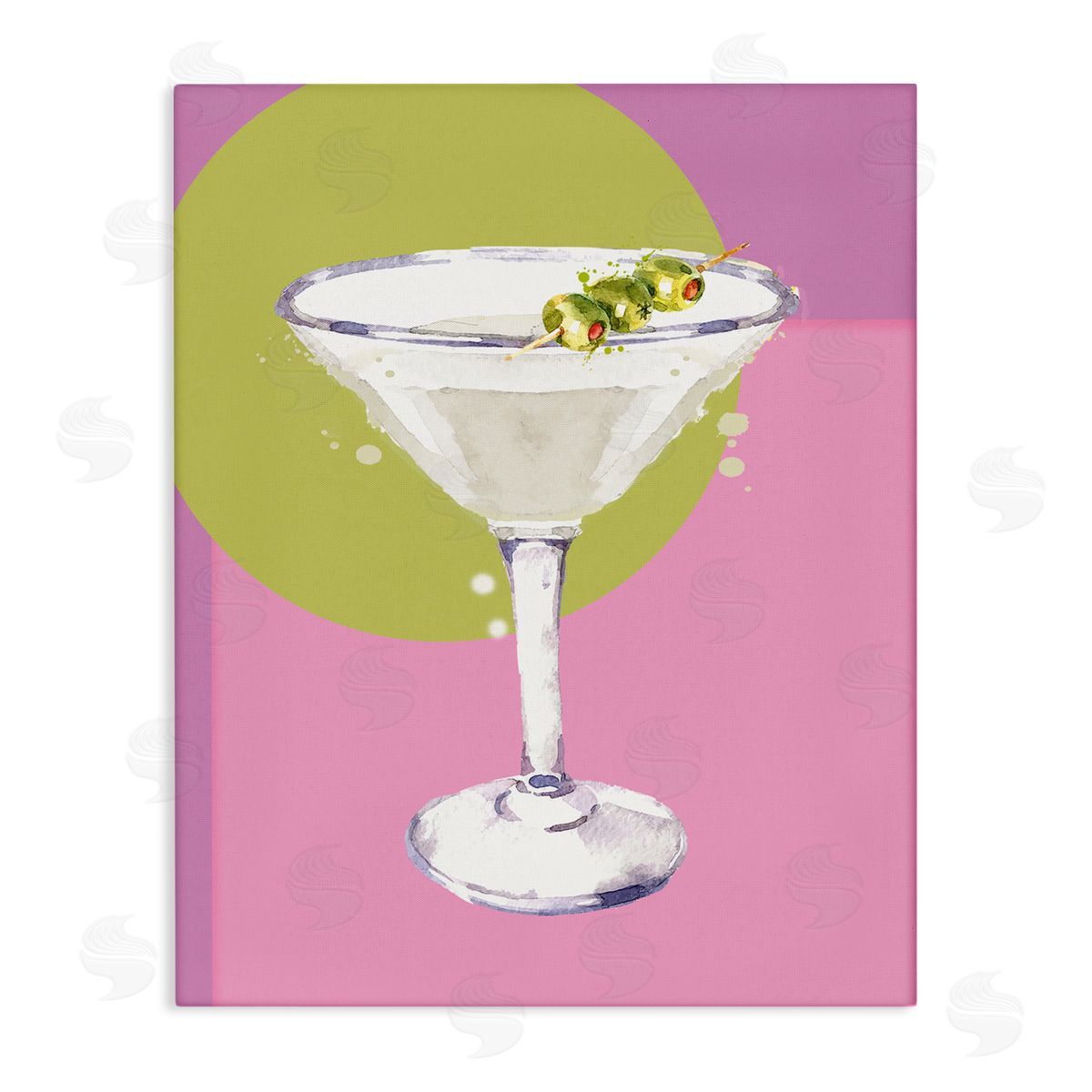 Susan Jill Olive Martini Cocktail Canvas Wall Art Print