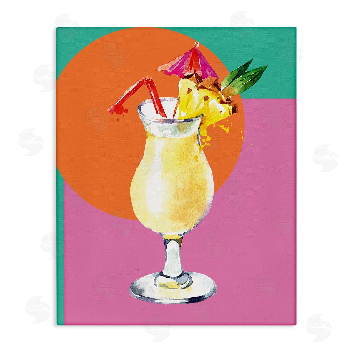 Susan Jill Modern Tropical Cocktail Canvas Wall Art Print