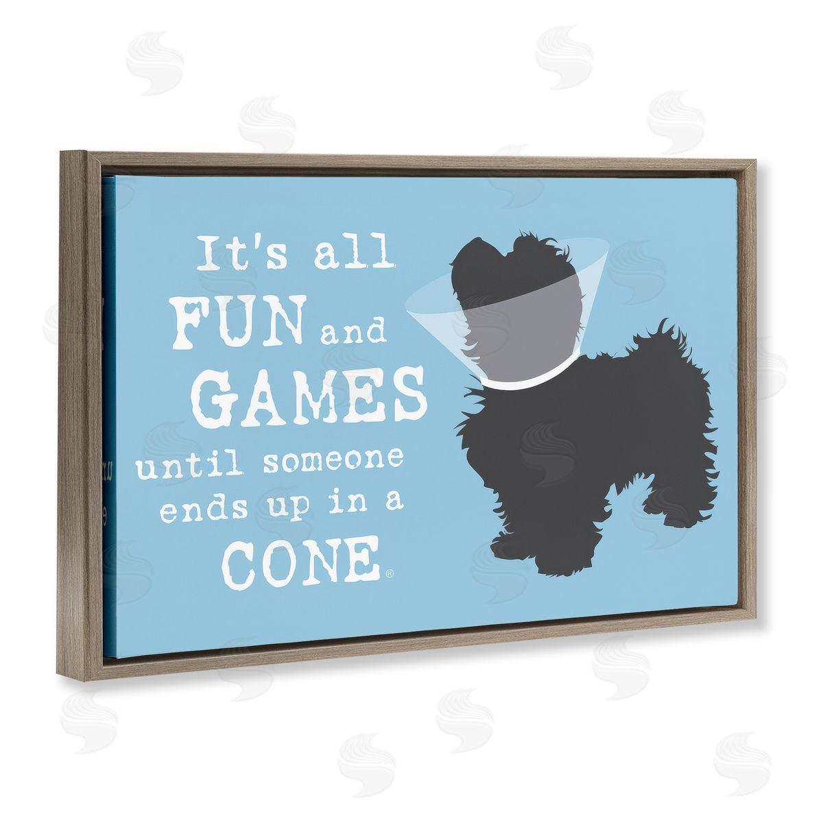 Dog Is Good Funny Fun & Games Dog Brown Floating Frame Canvas Wall Art Print