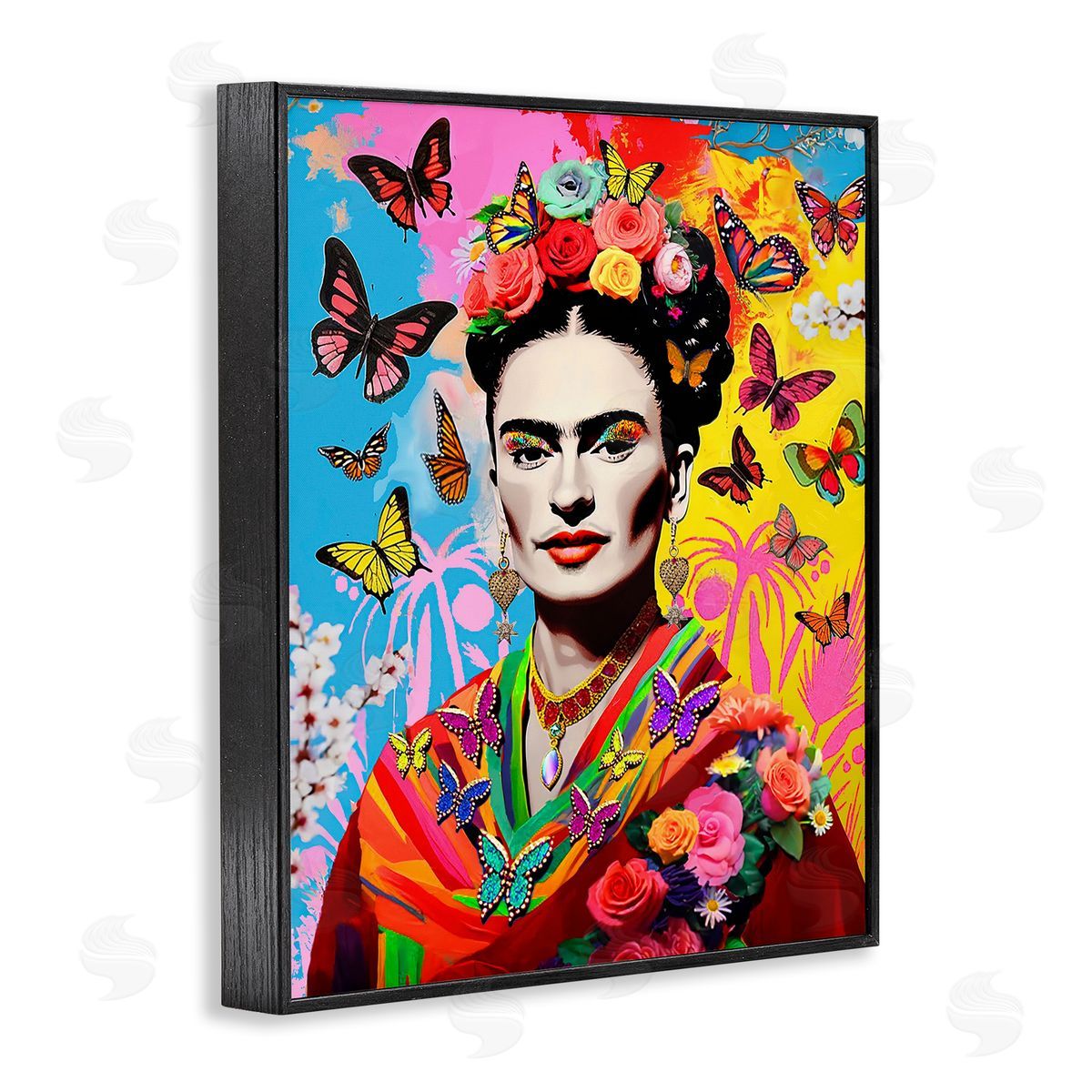 Jess Stempel Eccentric Butterflies Frida Black Framed Giclee Wall Art Print
