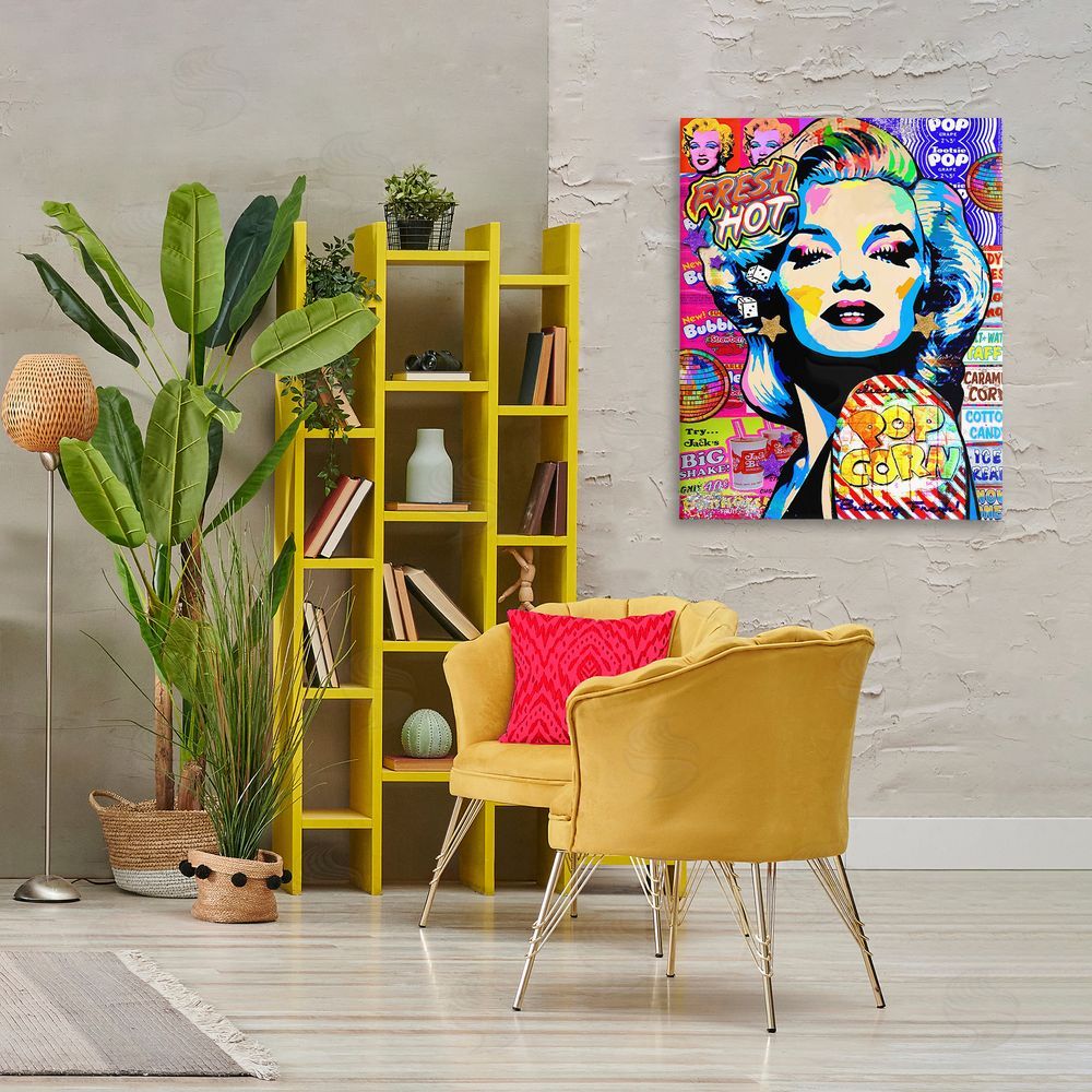 Jess Stempel Groovy Pop Style Marilyn Canvas Wall Art Print in Room