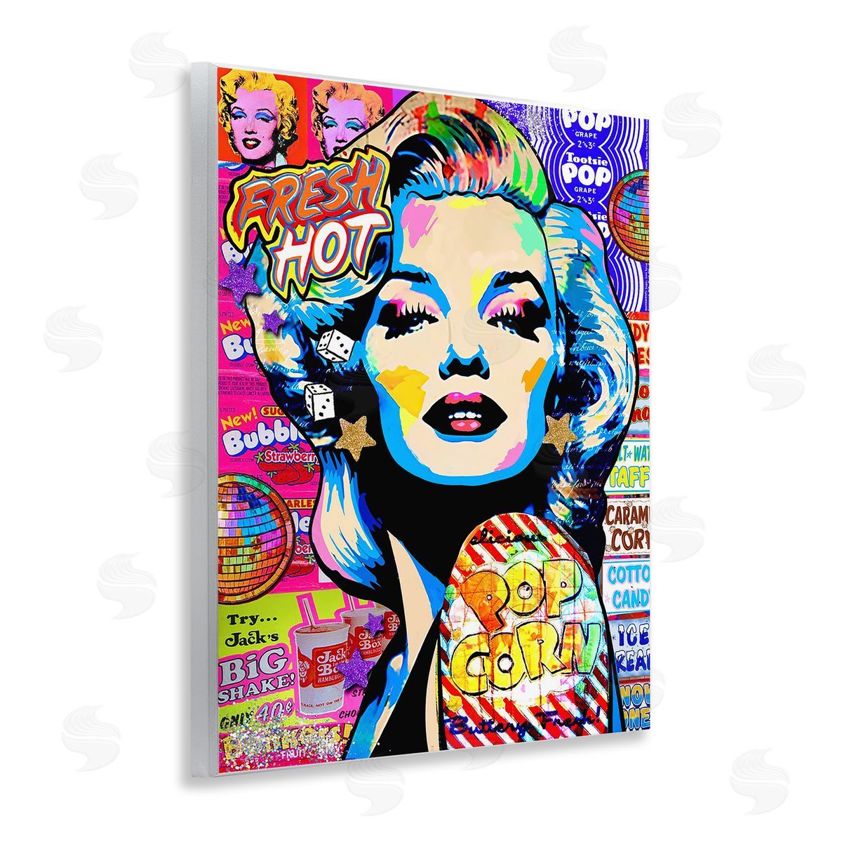 Jess Stempel Groovy Pop Style Marilyn Wooden Wall Plaque Art Print