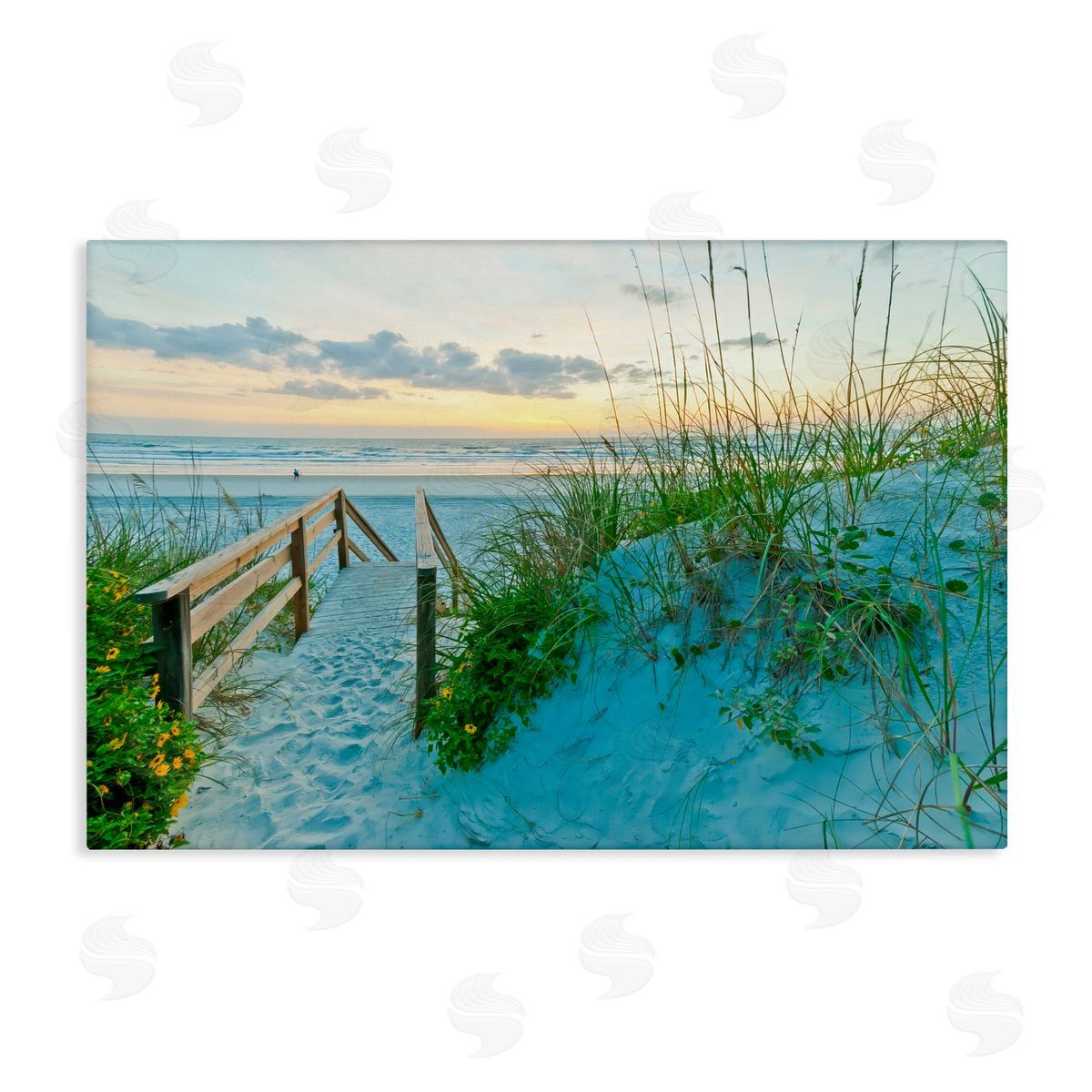 Mary Lou Johnson Sandy Coast Footprints Canvas Wall Art Print