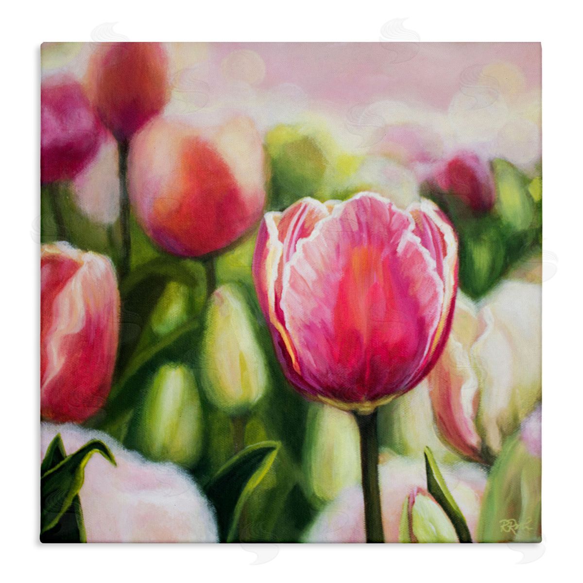 Raquel Roth Blooming Tulips Garden Canvas Wall Art Print