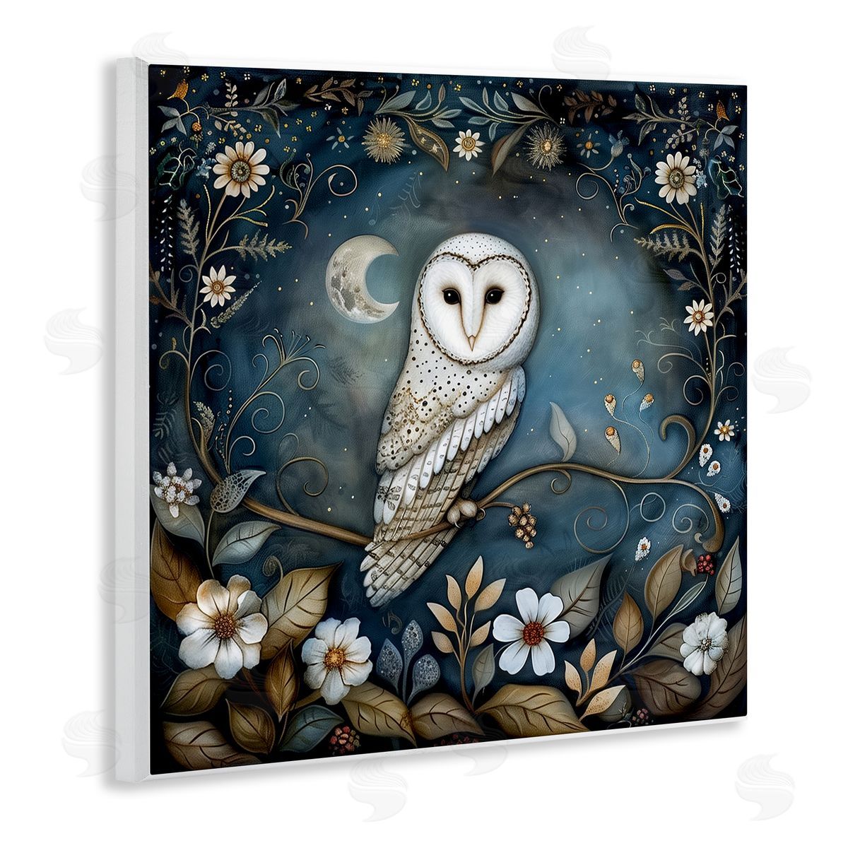 The Dutch Lady White Owl Forest Scene Wooden Wall Plaque Art Print