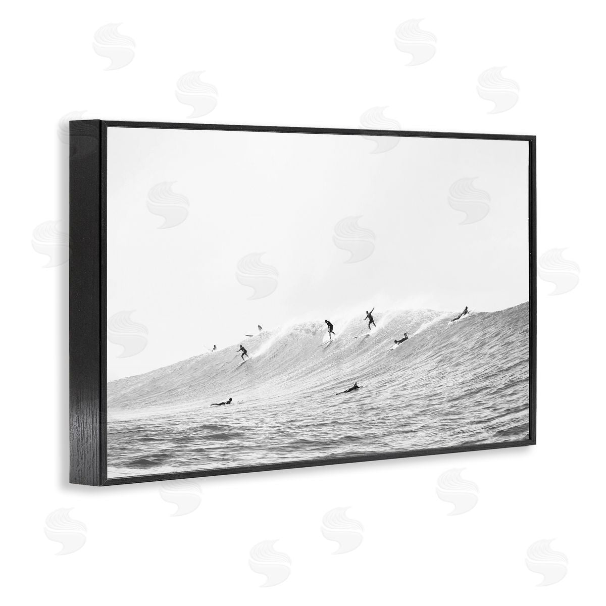 Sisi and Seb Summer Wave Surfers Black Framed Giclee Wall Art Print