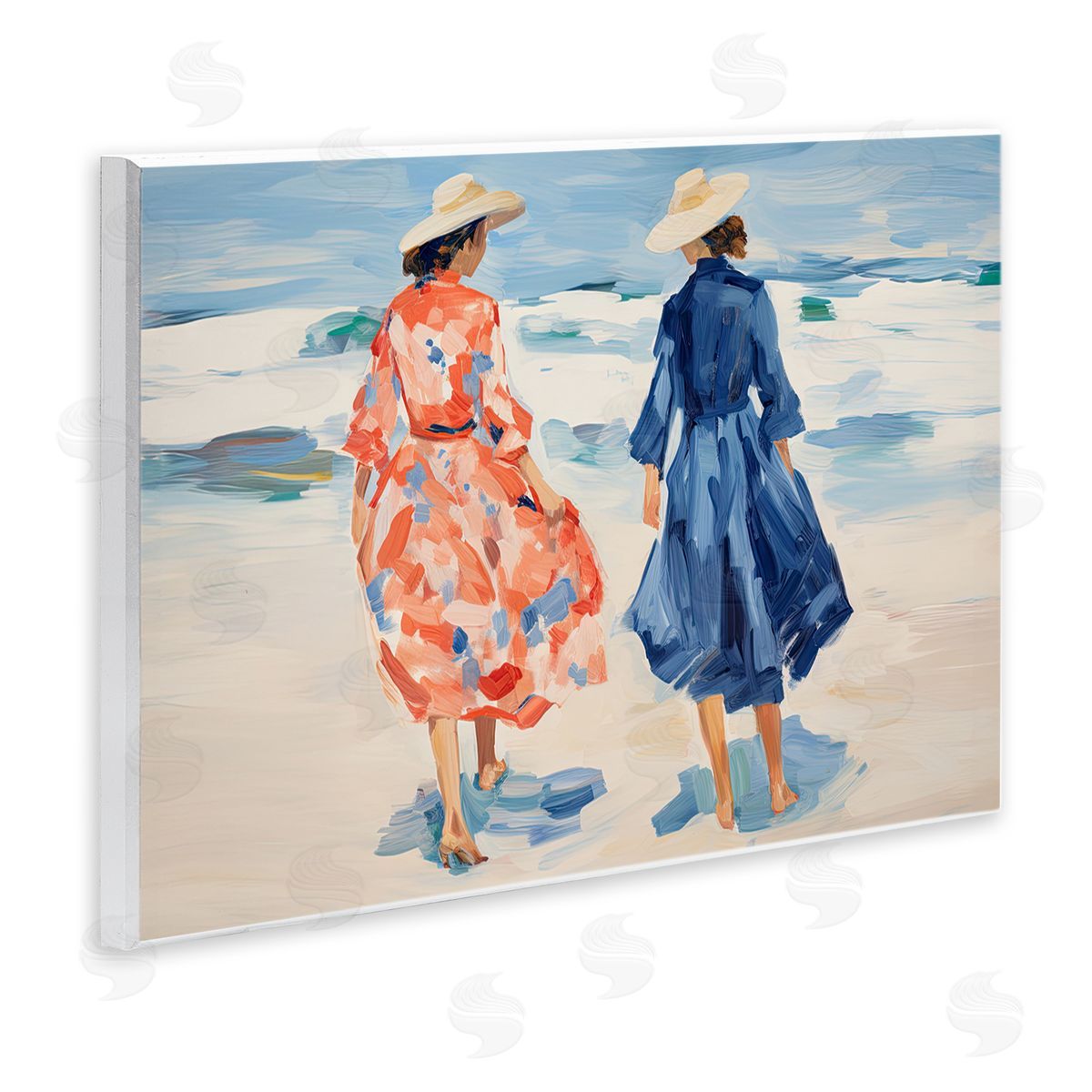 Sisi and Seb Classy Beach Ladies Wooden Wall Plaque Art Print