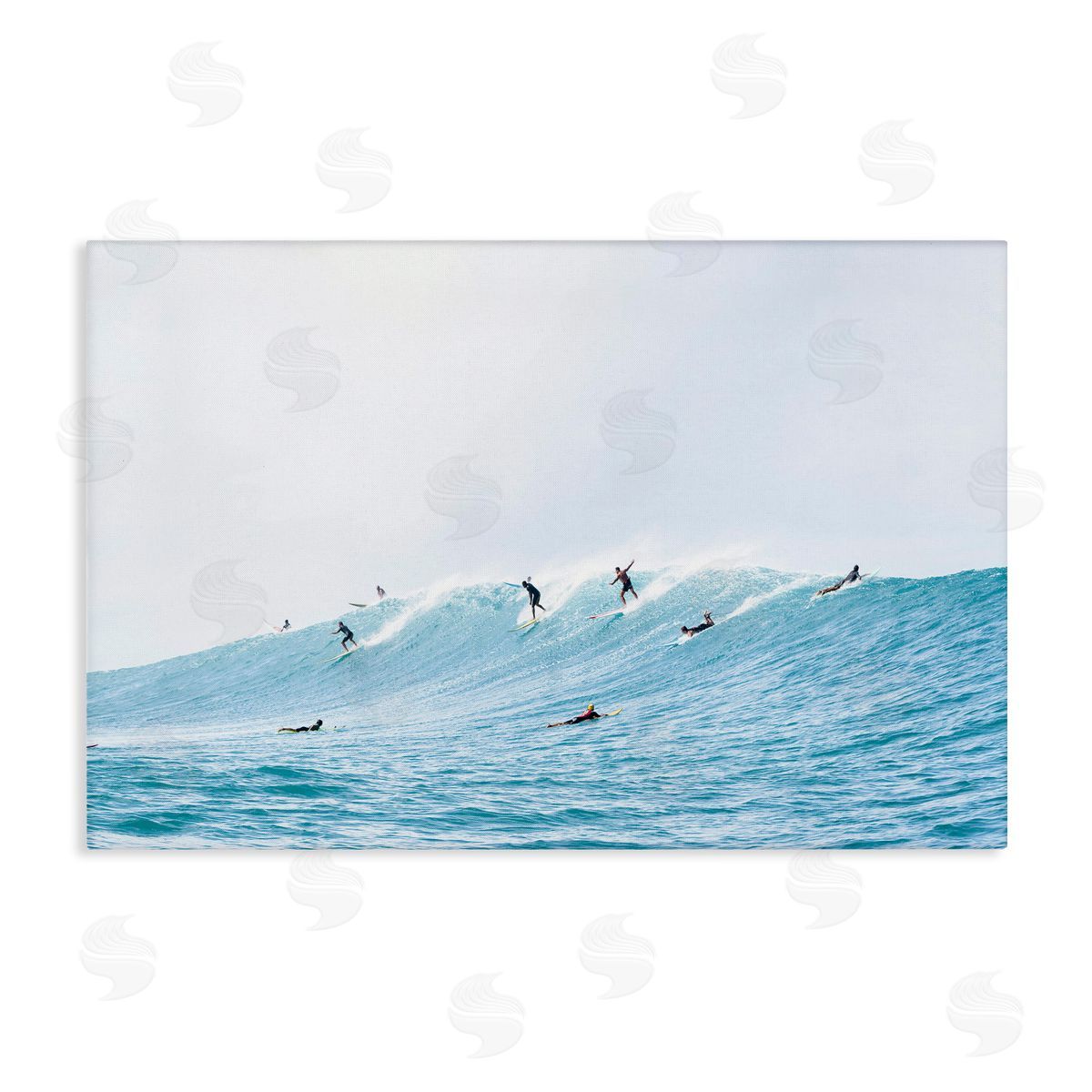 Sisi and Seb Blue Wave Surfers Canvas Wall Art Print