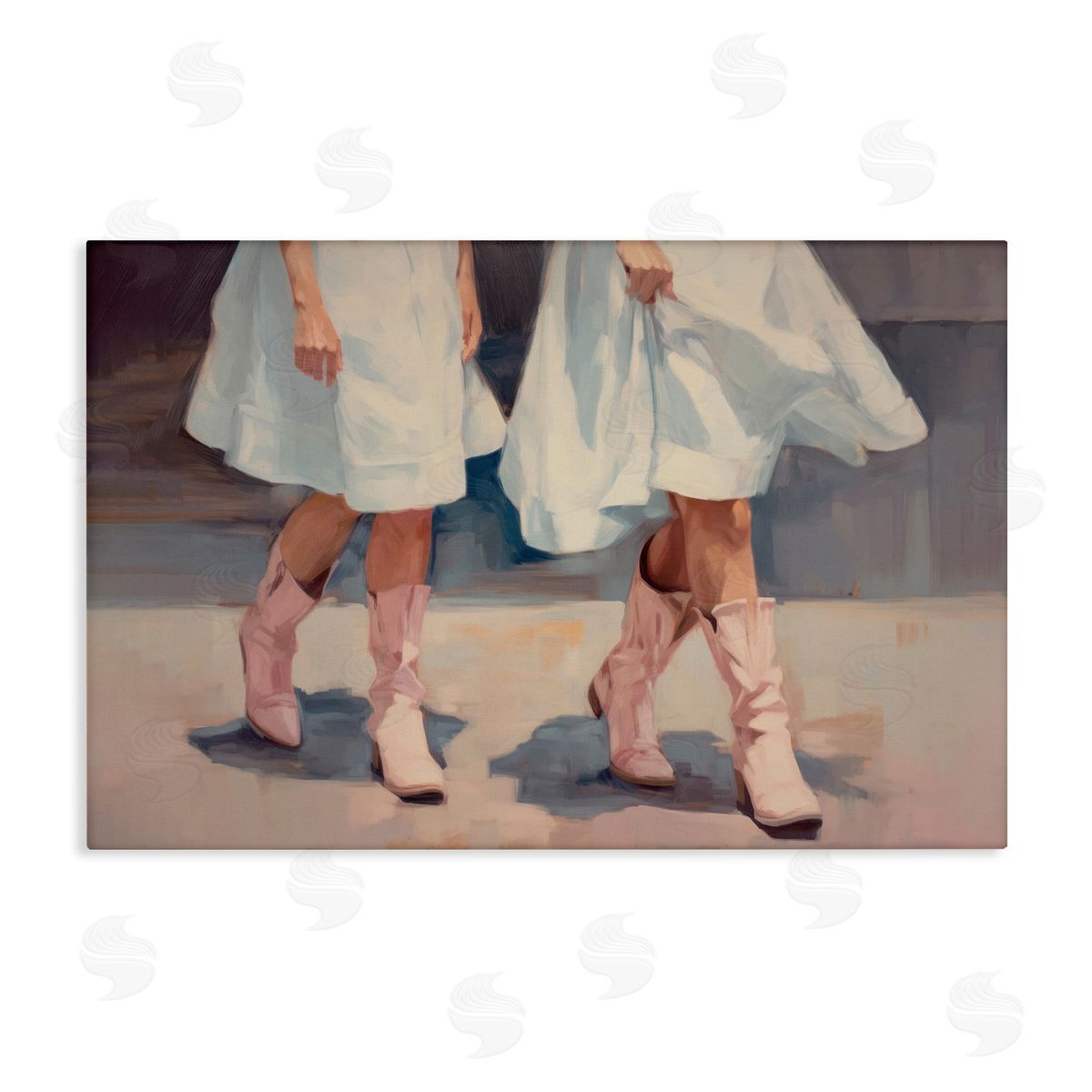 Sisi and Seb Friends with Cowgirl Boots Canvas Wall Art Print