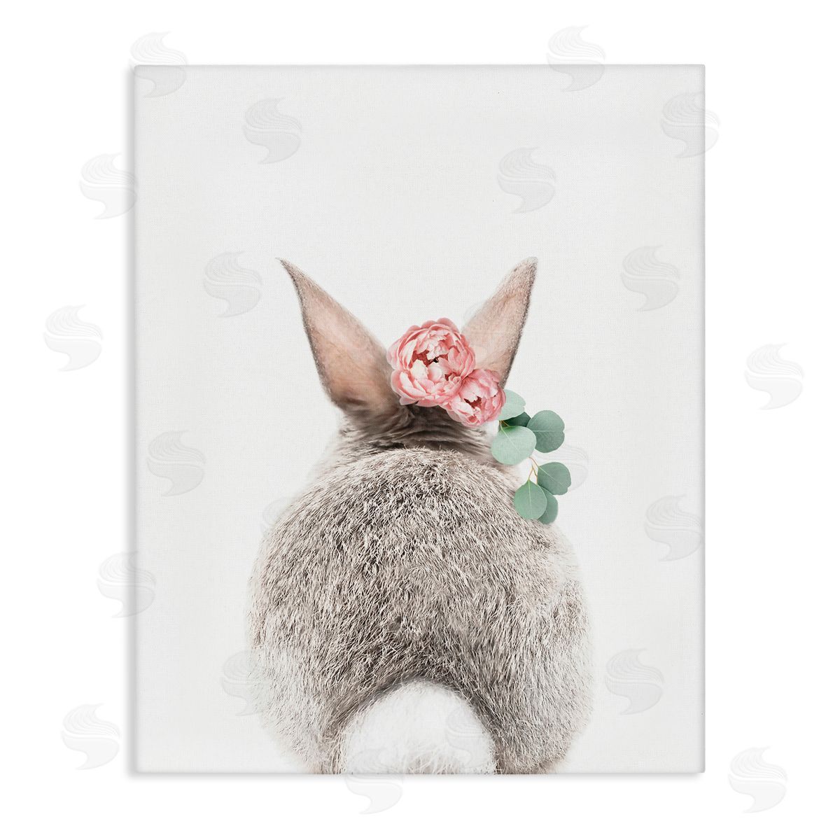 Sisi and Seb Floral Bunny Tail Side Canvas Wall Art Print