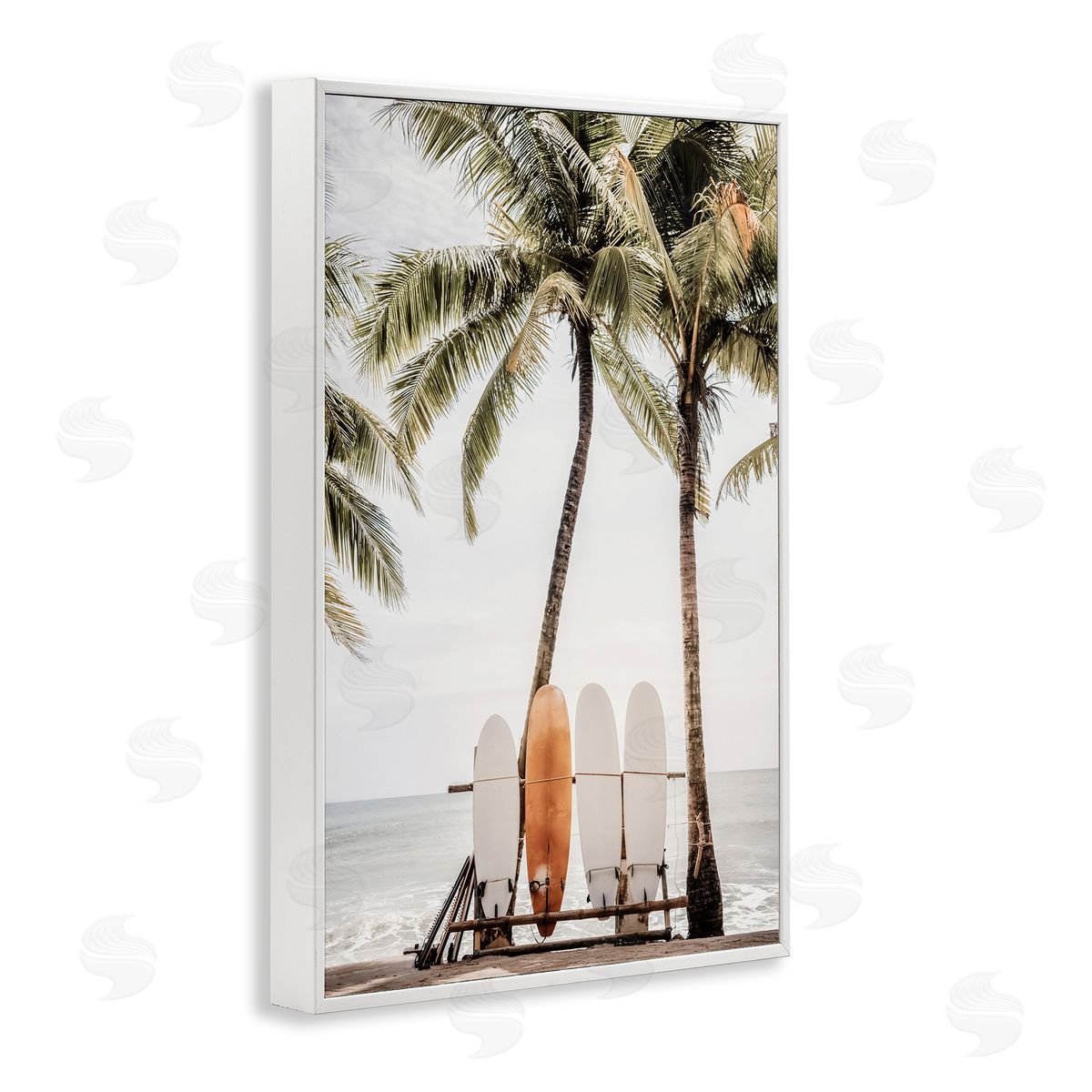 Hawaii Surfboards View White Frame Print Wall Art, Home Decor by Sisi and Seb