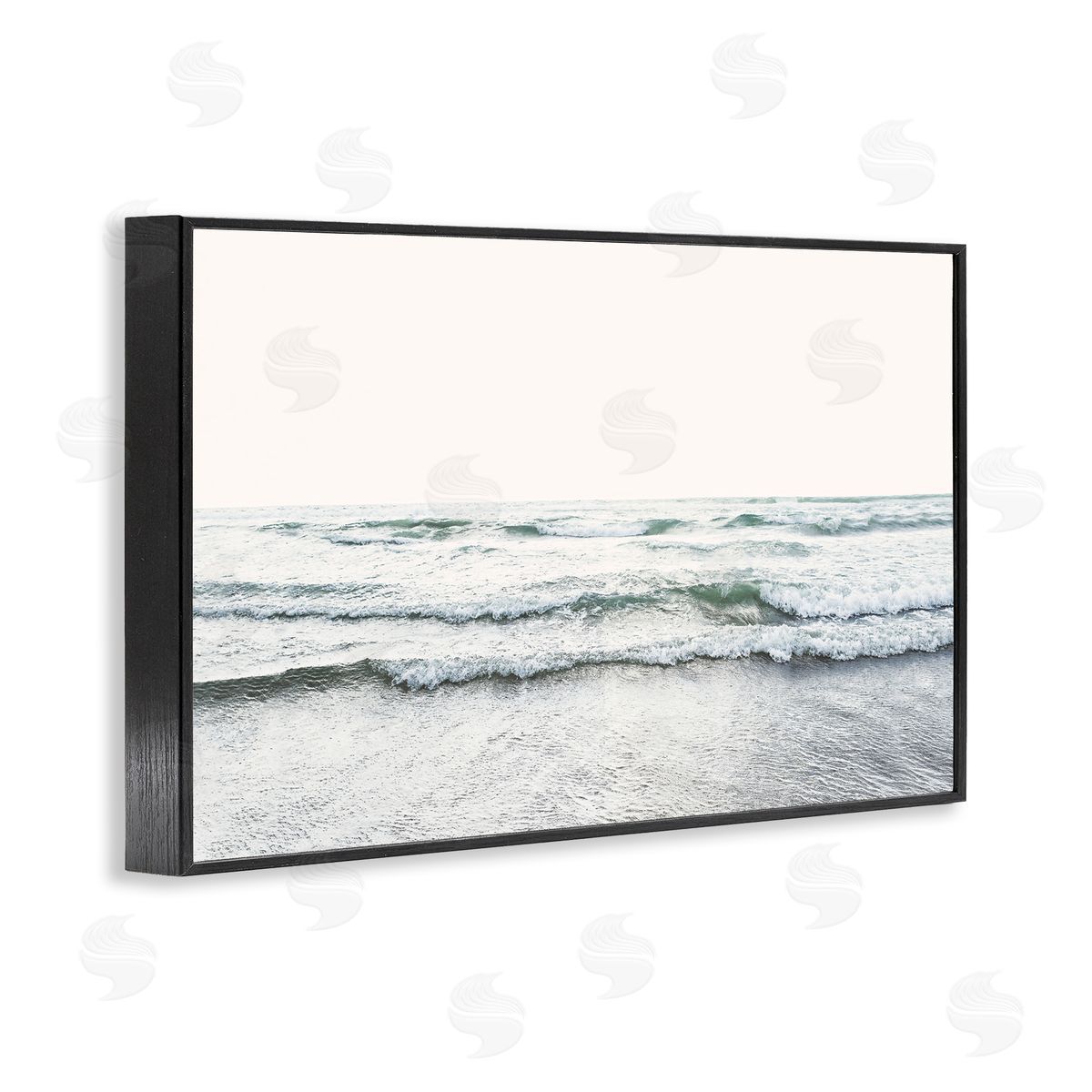 Sisi and Seb Rolling Tide Waves Black Framed Giclee Wall Art Print