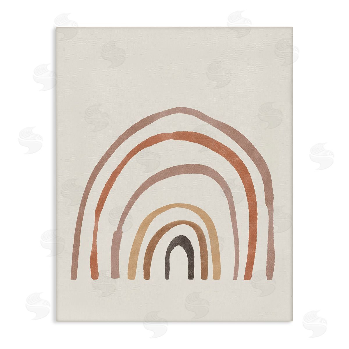 Sisi and Seb Quirky Neutral Rainbow Canvas Wall Art Print