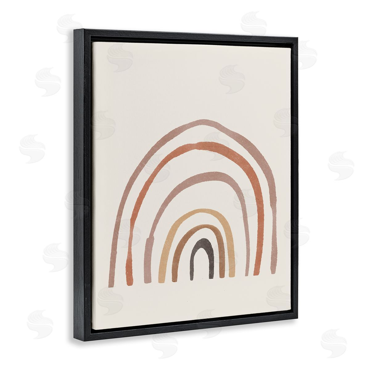 Sisi and Seb Quirky Neutral Rainbow Black Floating Frame Canvas Wall Art Print