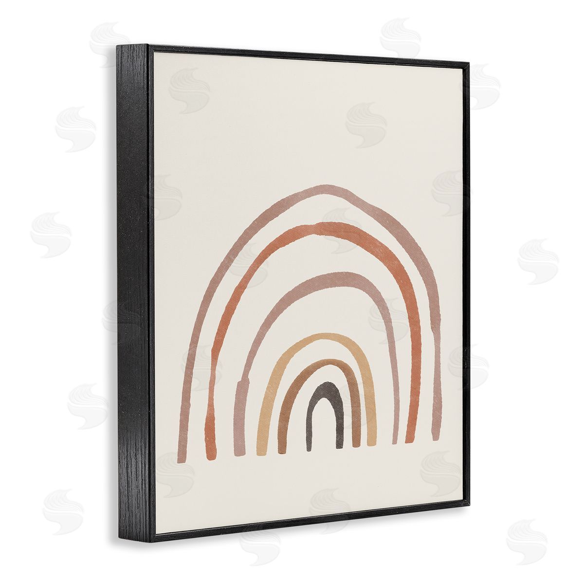 Sisi and Seb Quirky Neutral Rainbow Black Framed Giclee Wall Art Print