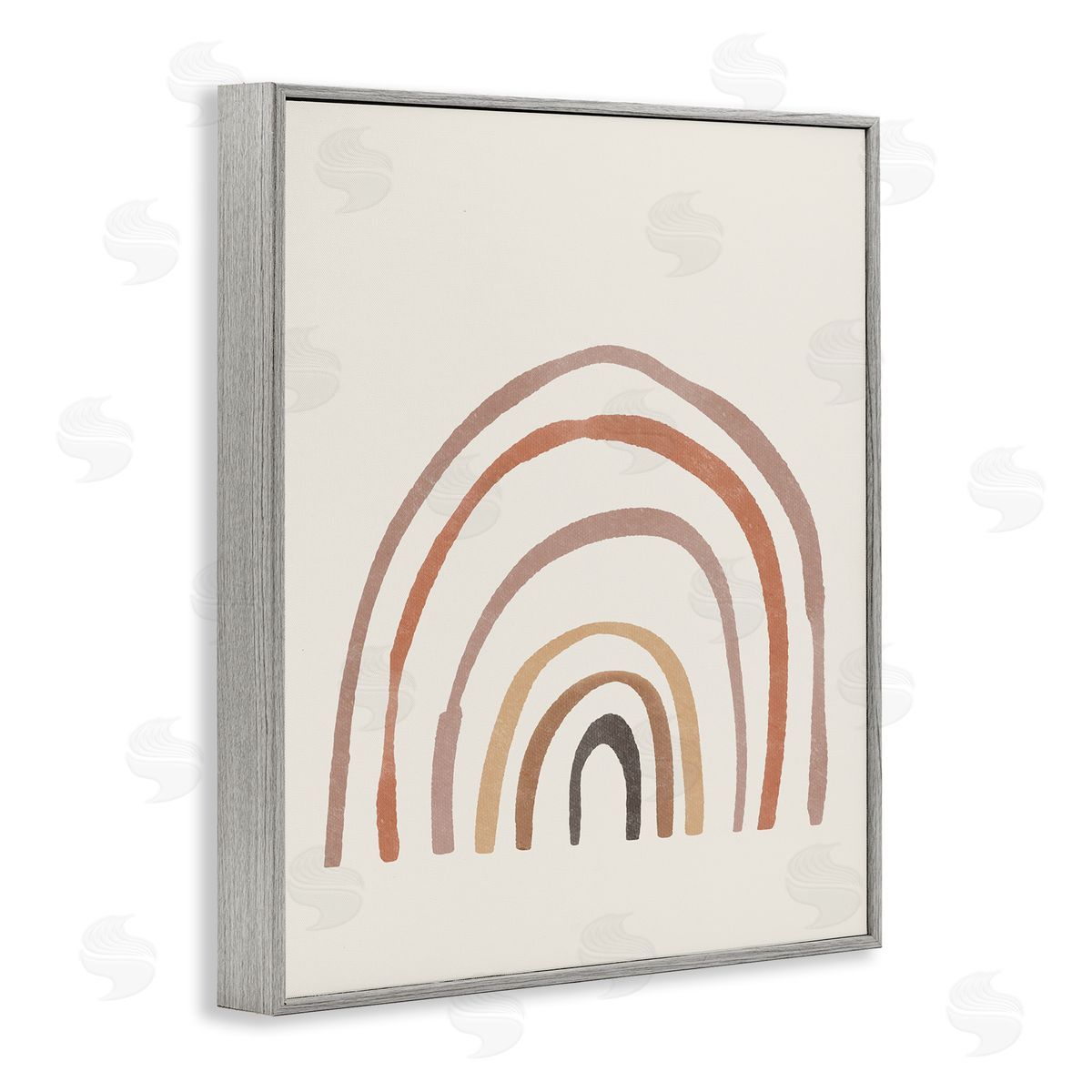 Sisi and Seb Quirky Neutral Rainbow Gray Framed Giclee Wall Art Print