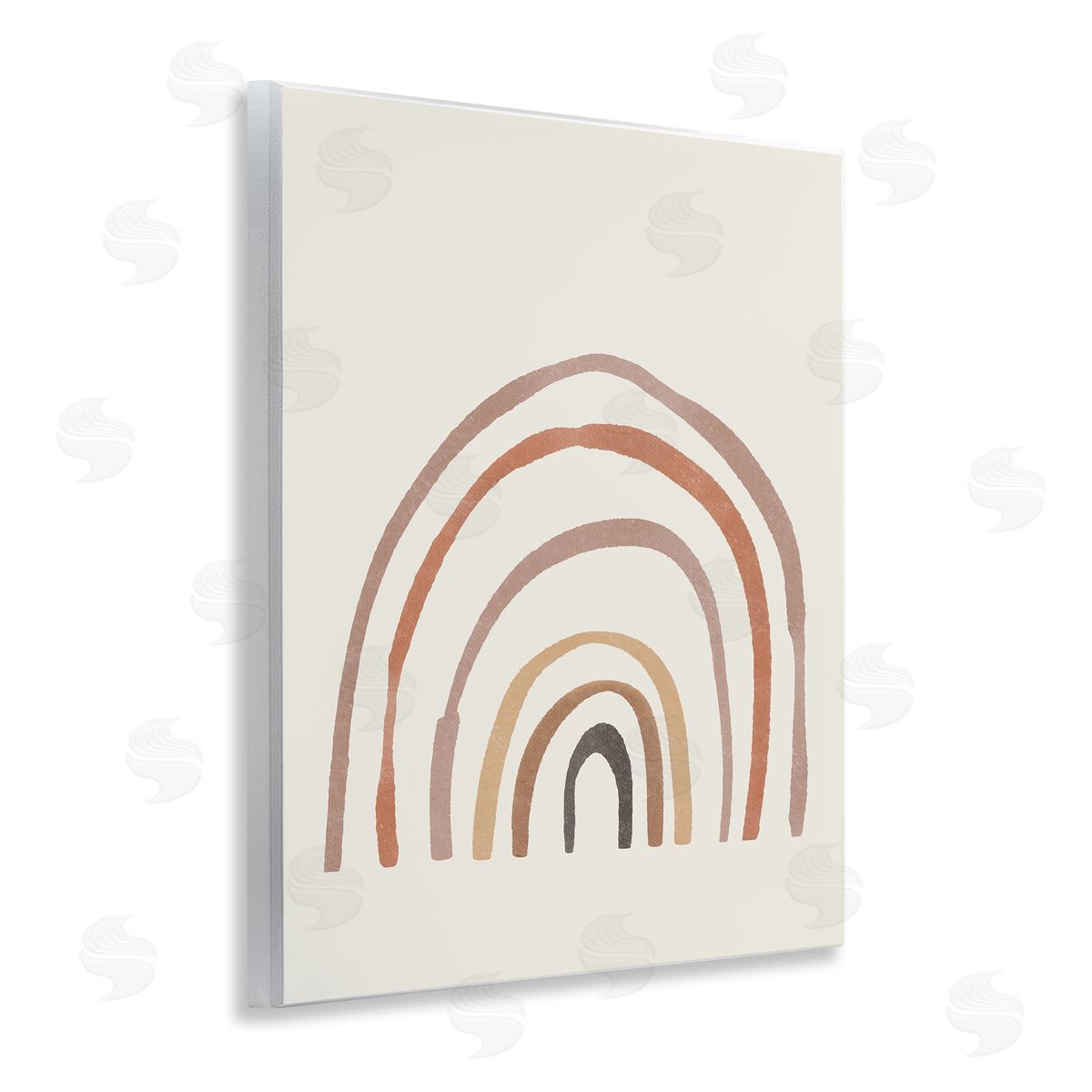 Sisi and Seb Quirky Neutral Rainbow Wooden Wall Plaque Art Print