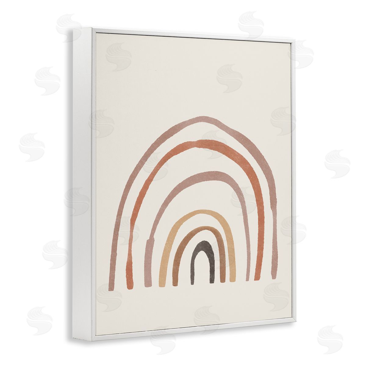 Sisi and Seb Quirky Neutral Rainbow White Framed Giclee Wall Art Print