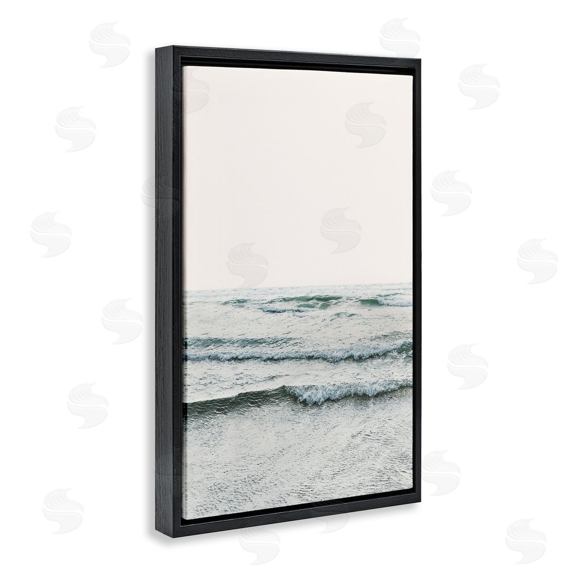 Sisi and Seb Rippling Ocean Tide Black Floating Frame Canvas Wall Art Print