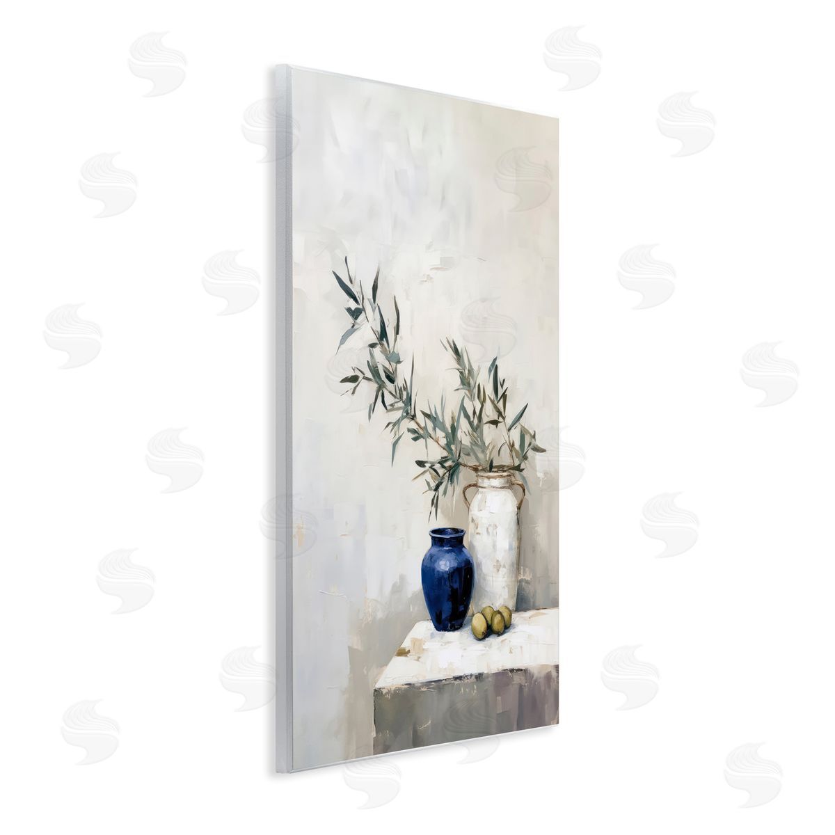 Sisi and Seb Olives & Pottery Still Life Wooden Wall Plaque Art Print