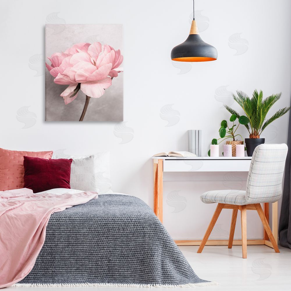 Sisi and Seb Blooming Vintage Peony Canvas Wall Art Print in Room