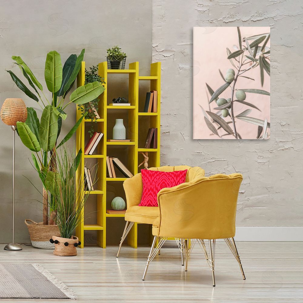 Sisi and Seb Spanish Olive Branch Canvas Wall Art Print in Room