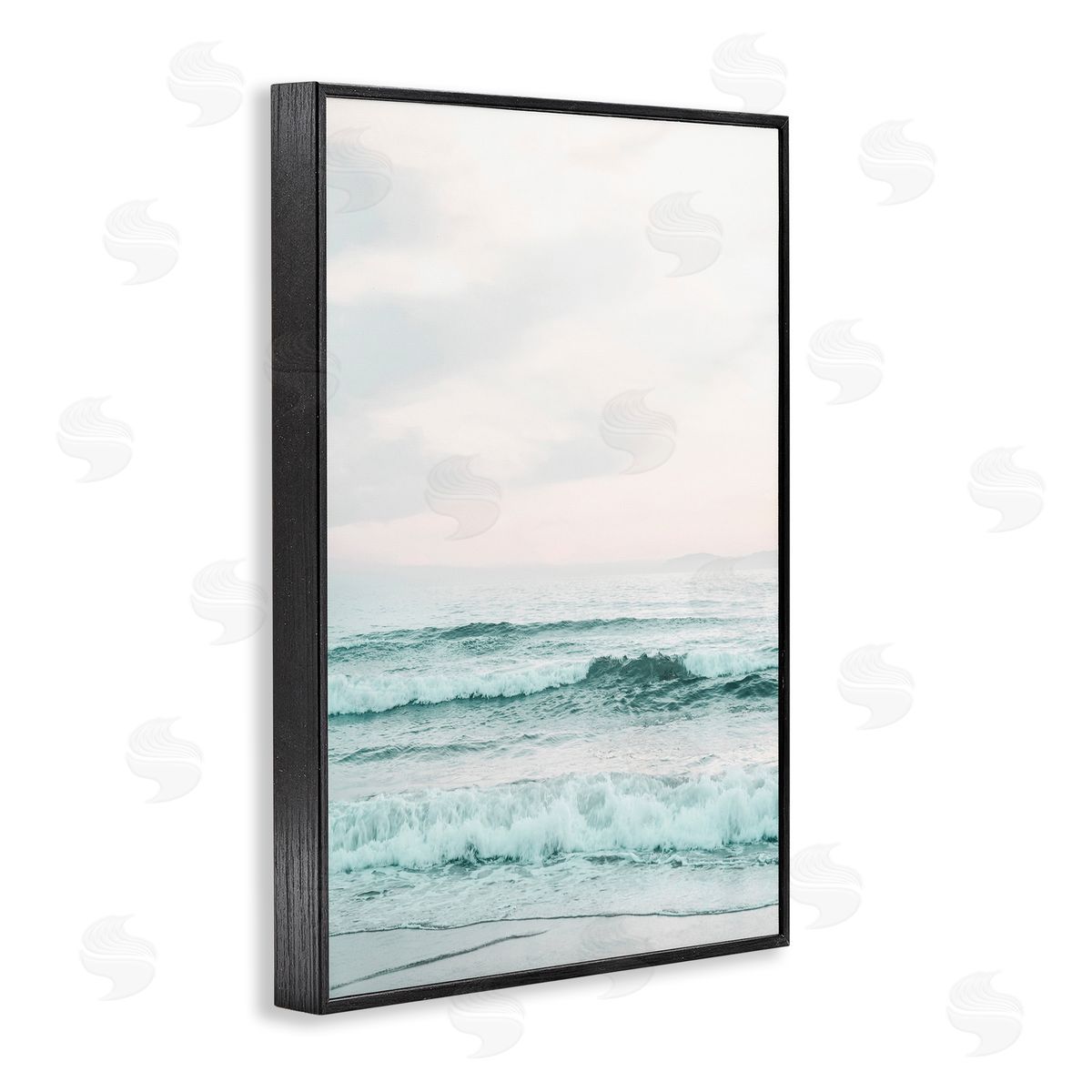 Sisi and Seb Teal Sea Tide Black Framed Giclee Wall Art Print