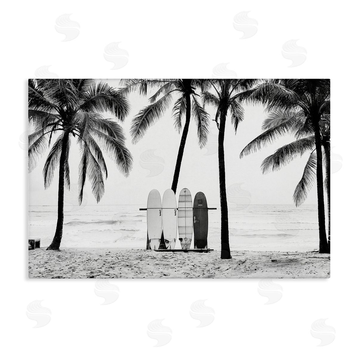 Sisi and Seb Centered Surf Boards View Canvas Wall Art Print