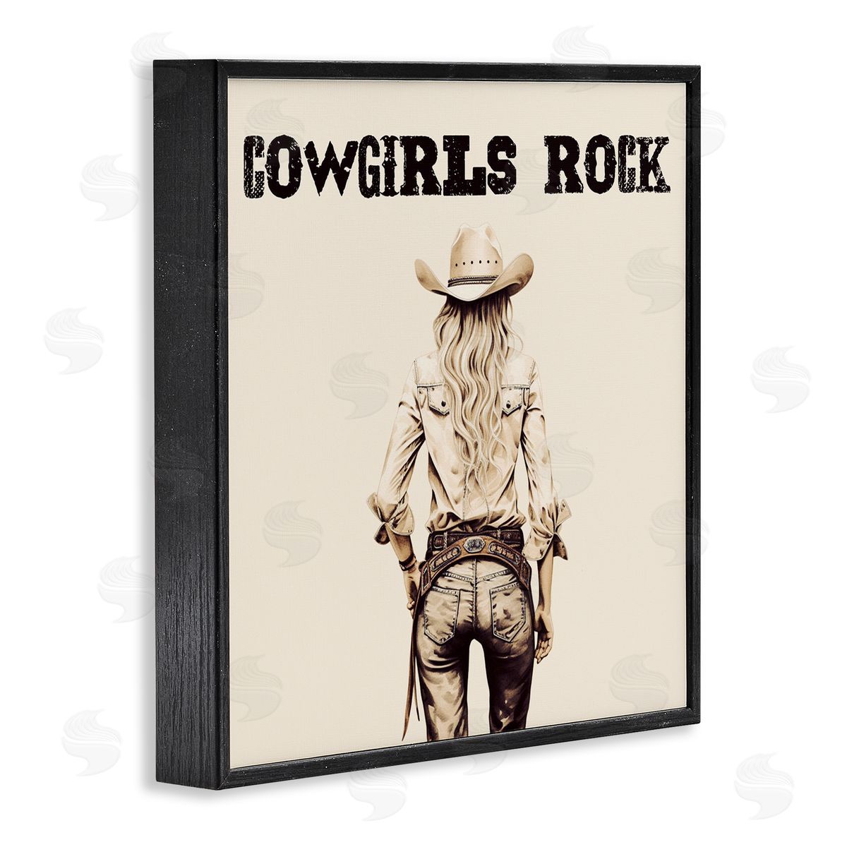 Karen Smith Cowgirls Rock Phrase Black Framed Giclee Wall Art Print
